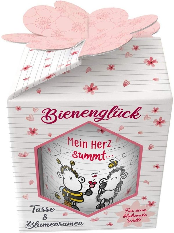 Sheepworld - 46552 - Becher, Bienenglück, mit Blumensamen, Porzellan, 60cl