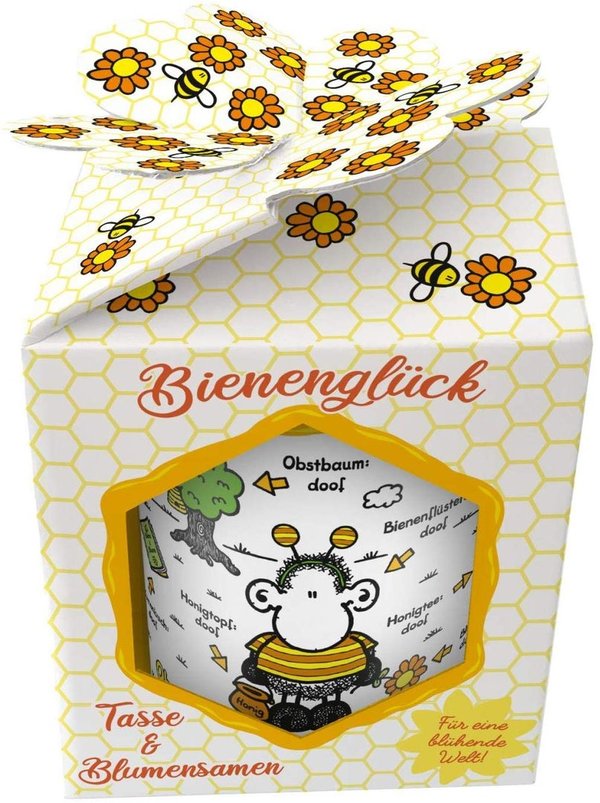 Sheepworld - 46551 - Becher, Bienenglück, mit Blumensamen, Porzellan, 60cl