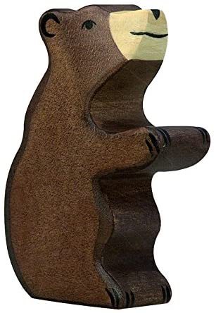 Holztiger - 80186 - Braunbär, klein, sitzend, Holz, 8,5cm