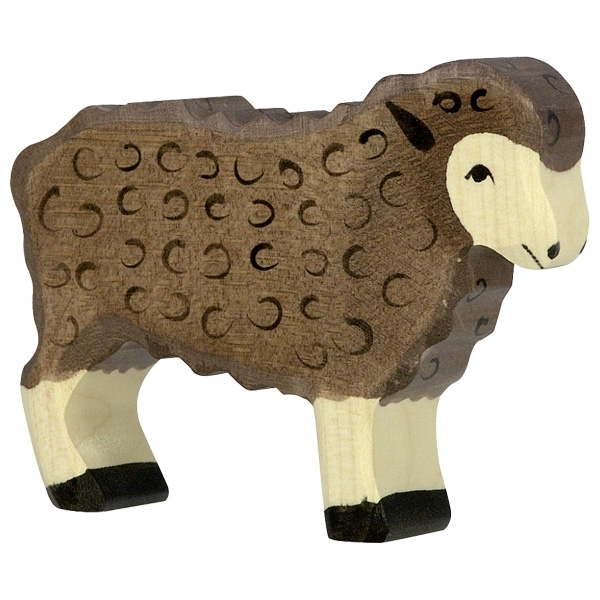 Holztiger - 80075 - Schaf, stehend, braun, Holz, 10cm