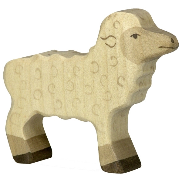 Holztiger - 80076 - Schaf, Lamm, stehend, Holz, 8cm