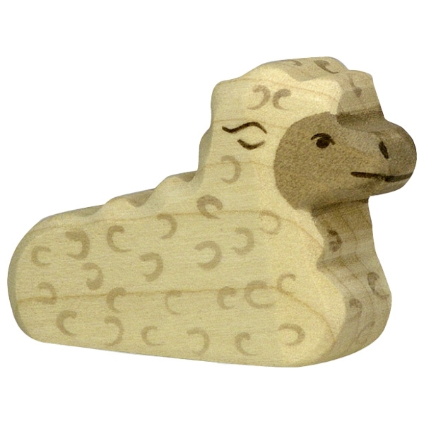 Holztiger - 80077 - Schaf, Lamm, liegend, Holz, 6cm
