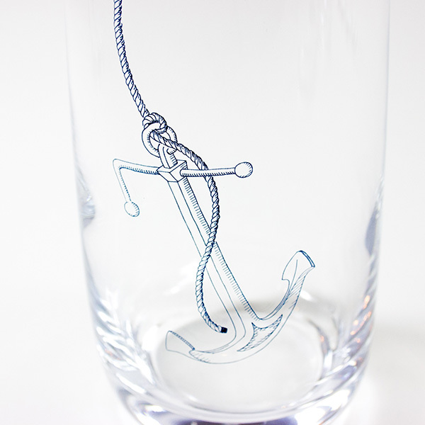 Bow & Hummingbird - 1931021-1 - Kristallglas, Anker, Maritim, 33cl, 12,6cm x 6,9cm