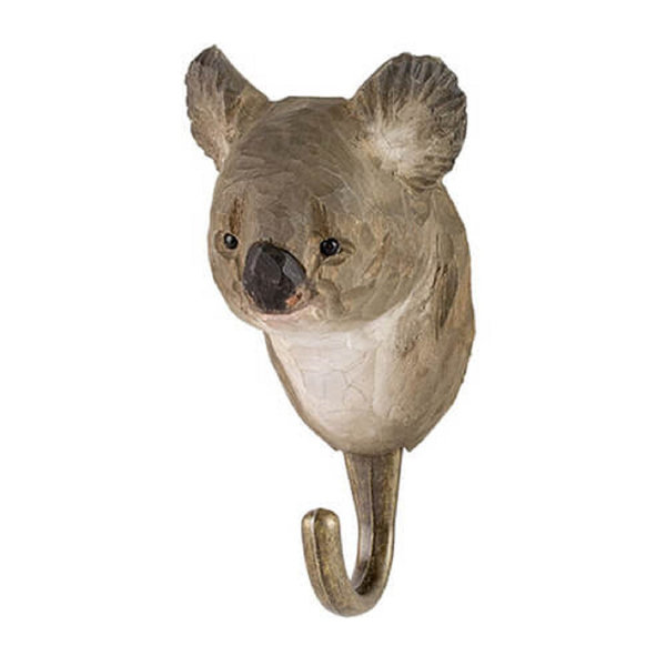 Wildlife Garden - WG521 - Kleiderhaken, Koala, Holz, geschnitzt, 12cm