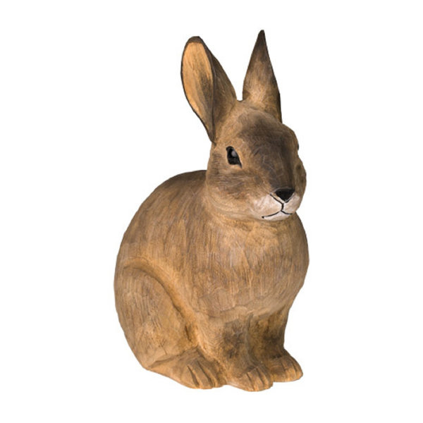 Wildlife Garden - WG5941 - Handgeschnitzte Tiere, Europäisches Kaninchen, Holz, 17cm